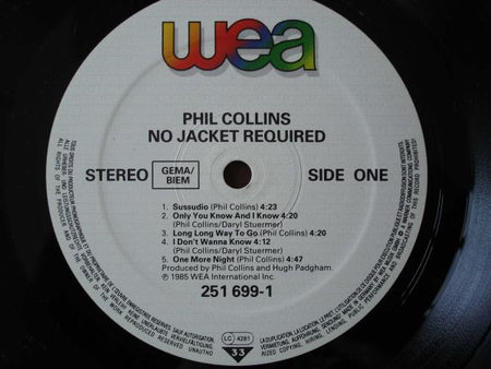 Phil Collins : No Jacket Required (LP, Album, Club, Tel)