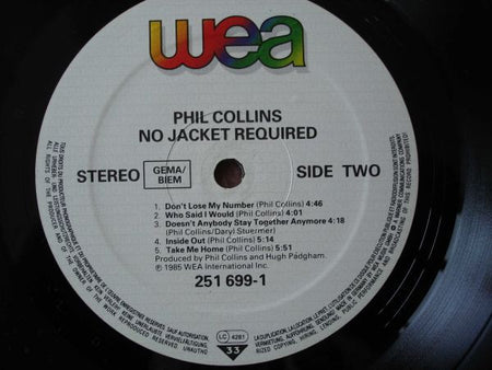 Phil Collins : No Jacket Required (LP, Album, Club, Tel)
