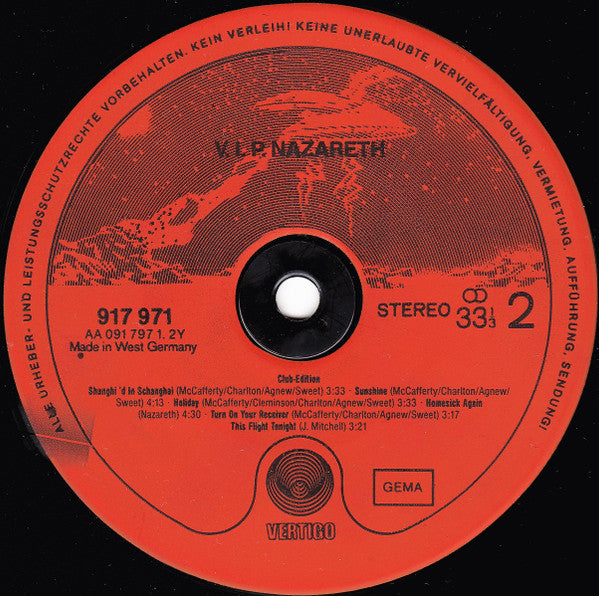 Nazareth (2) : V.I.P. (LP, Comp, Club)
