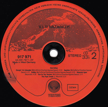 Nazareth (2) : V.I.P. (LP, Comp, Club)