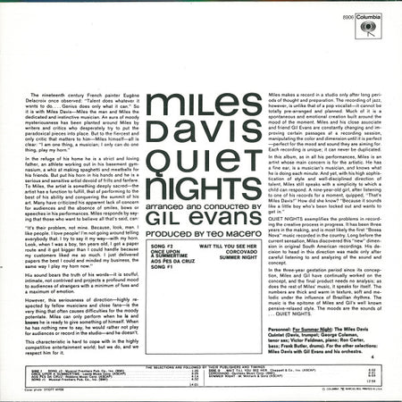 Miles Davis : Quiet Nights (LP, Album, RE)