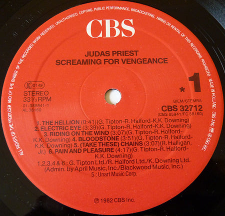 Judas Priest : Screaming For Vengeance (LP, Album, RE)