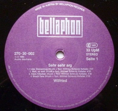 Wilfried : Sehr Sehr Arg (LP, Album)
