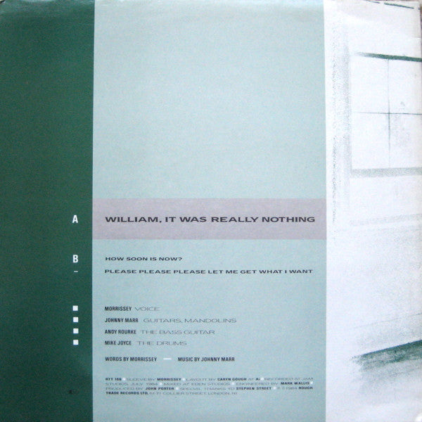The Smiths : William, It Was Really Nothing (12", Single, CBS)