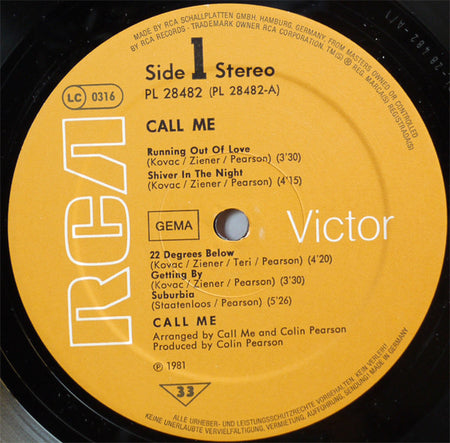 Call Me : Call Me (LP, Album)