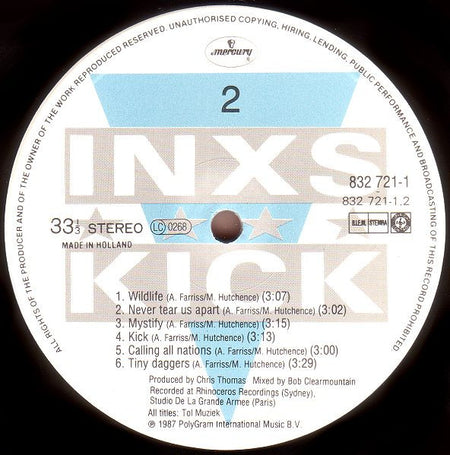INXS : Kick (LP, Album, Gat)