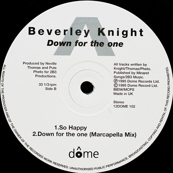 Beverley Knight : Down For The One (12")
