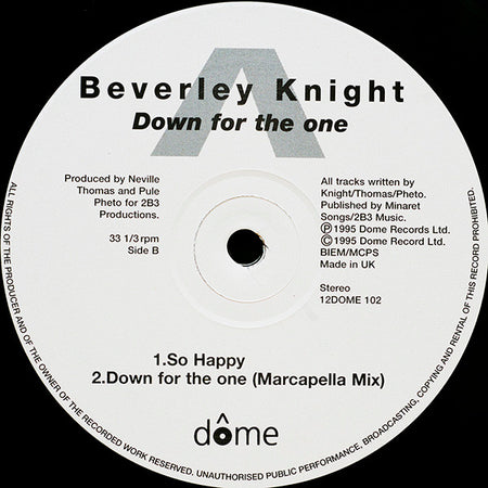 Beverley Knight : Down For The One (12")