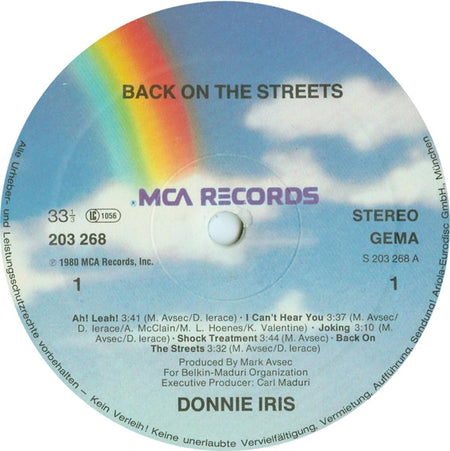 Donnie Iris : Back On The Streets (LP, Album)