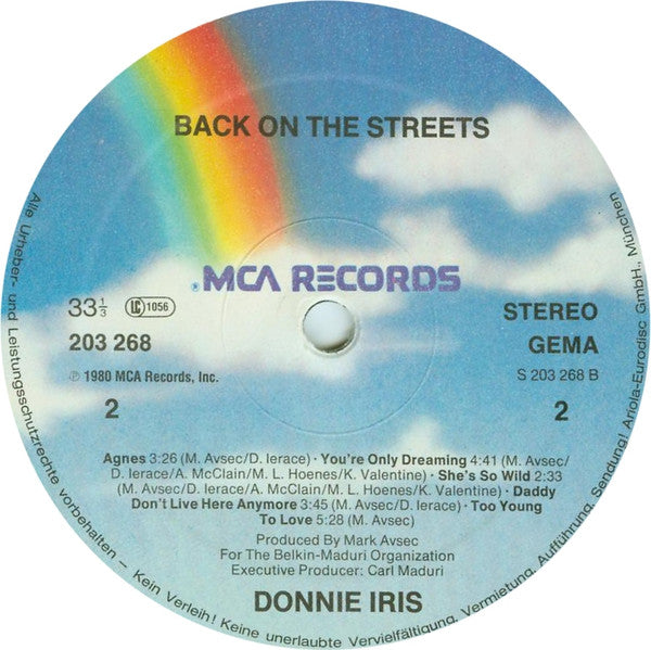 Donnie Iris : Back On The Streets (LP, Album)