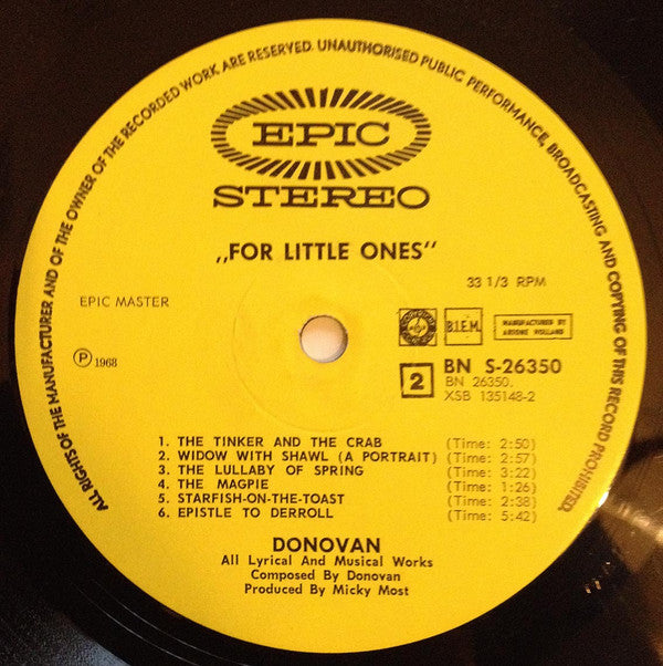 Donovan : For Little Ones (LP, Album)