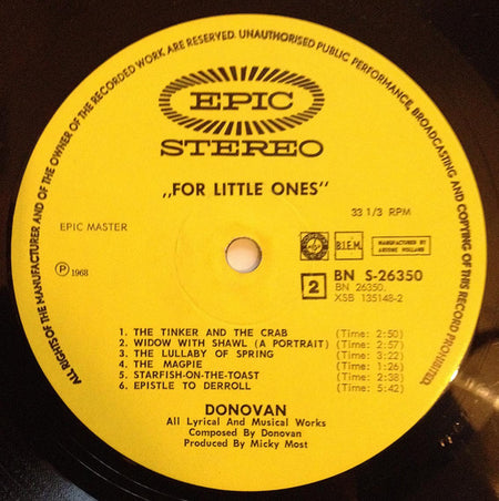 Donovan : For Little Ones (LP, Album)