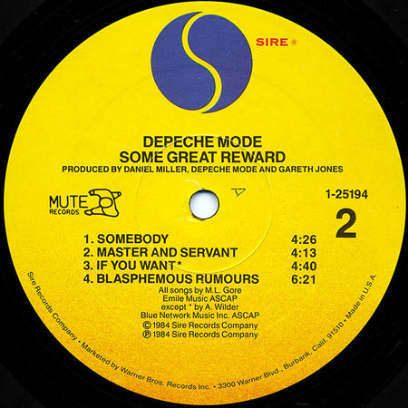 Depeche Mode : Some Great Reward (LP, Album, All)