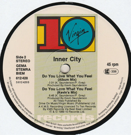 Inner City : Do You Love What You Feel (12")