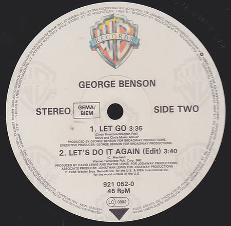 George Benson : Let's Do It Again (12")