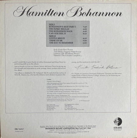 Hamilton Bohannon : Bohannon (LP, Album, Pit)