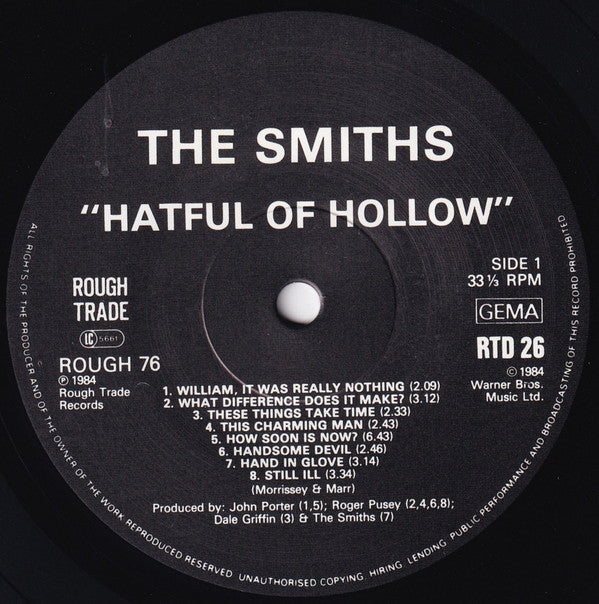 The Smiths : Hatful Of Hollow (LP, Comp, Gat)