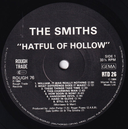 The Smiths : Hatful Of Hollow (LP, Comp, Gat)
