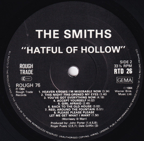 The Smiths : Hatful Of Hollow (LP, Comp, Gat)