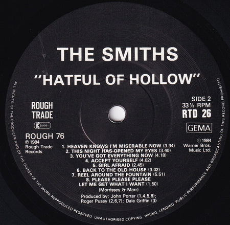 The Smiths : Hatful Of Hollow (LP, Comp, Gat)