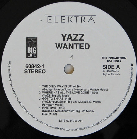 Yazz : Wanted (LP, Album, Promo, All)