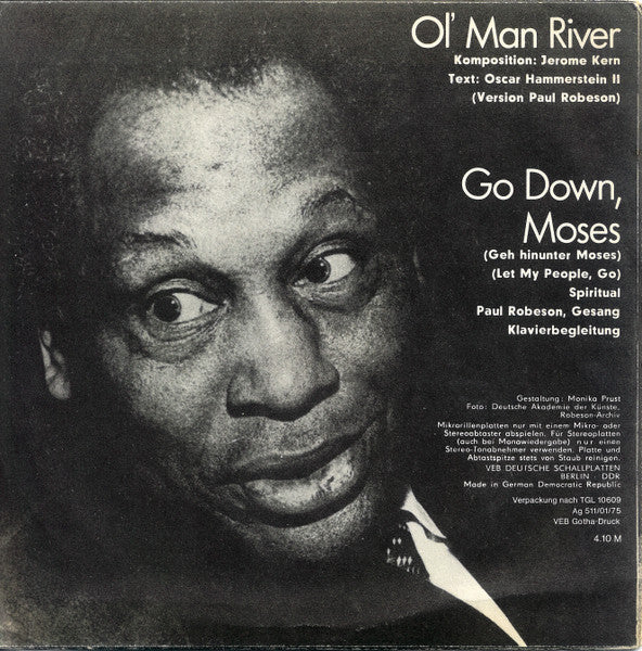 Paul Robeson : Ol' Man River / Go Down, Moses (7", Single, Mono)