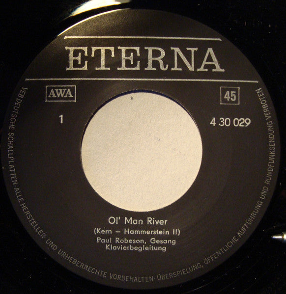 Paul Robeson : Ol' Man River / Go Down, Moses (7", Single, Mono)