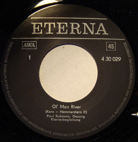 Paul Robeson : Ol' Man River / Go Down, Moses (7", Single, Mono)