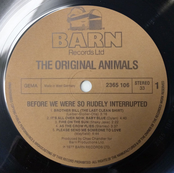 The Original Animals* : Before We Were So Rudely Interrupted (LP, Album)