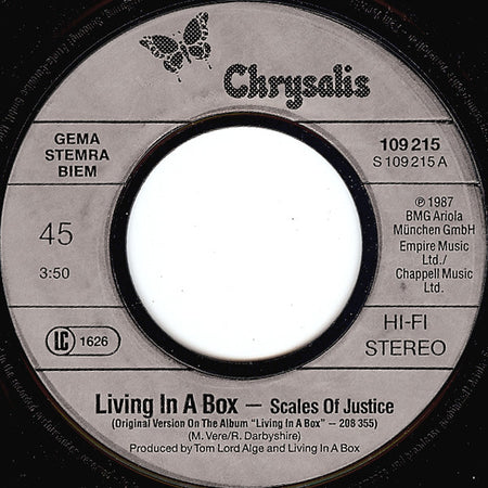 Living In A Box : Scales Of Justice (7", Single)