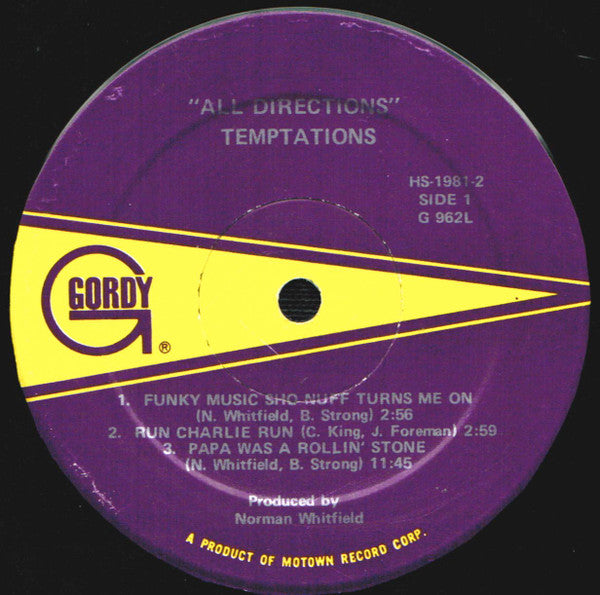 The Temptations : All Directions (LP, Album, Sup)