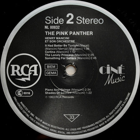 Henry Mancini : The Pink Panther (LP, Album, RE)