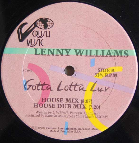 Lenny Williams : Gotta Lotta Luv (12", Single)