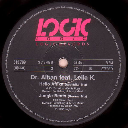 Dr. Alban Featuring Leila K : Hello Afrika (12", Maxi)