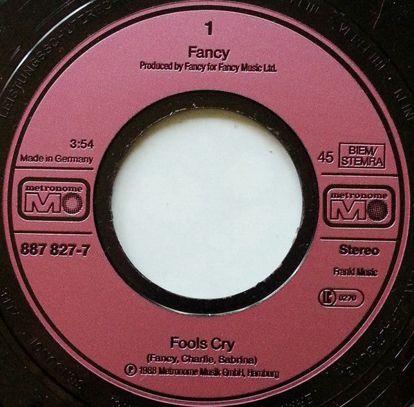Fancy : Fools Cry (7", Single)