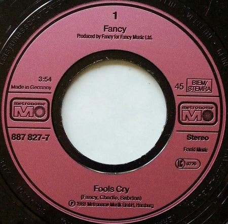 Fancy : Fools Cry (7", Single)