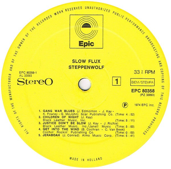 Steppenwolf : Slow Flux (LP, Album)