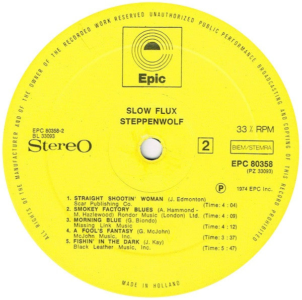 Steppenwolf : Slow Flux (LP, Album)