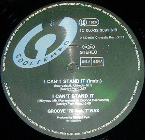 Groove '70 Featuring T'Wax : I Can't Stand It (... Just A Little Bit) (12")
