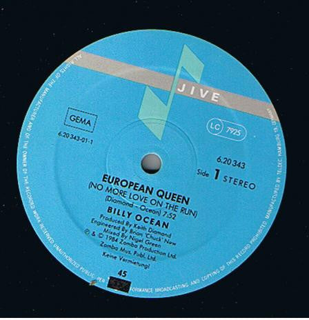 Billy Ocean : European Queen (No More Love On The Run) (12", Single)