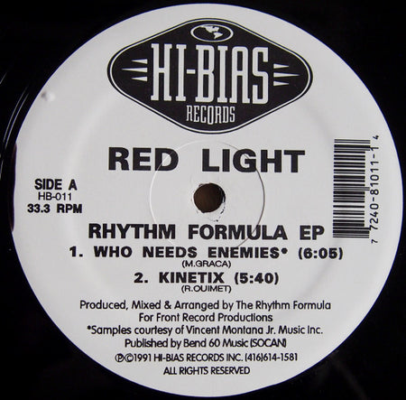 Red Light : Rhythm Formula EP (12", EP)
