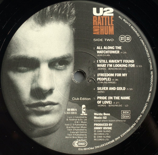 U2 : Rattle And Hum (2xLP, Album, Club)