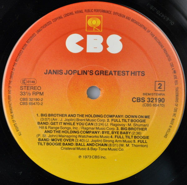 Janis Joplin : Janis Joplin's Greatest Hits (LP, Comp, RE, Sun)