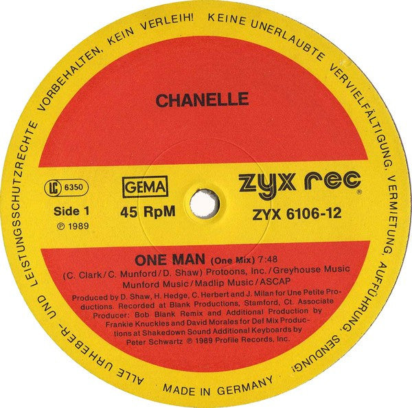 Chanelle : One Man (12")