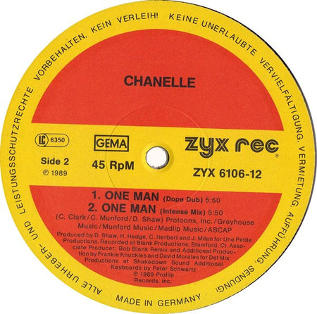 Chanelle : One Man (12")