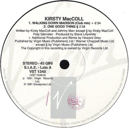 Kirsty MacColl : Walking Down Madison (12")