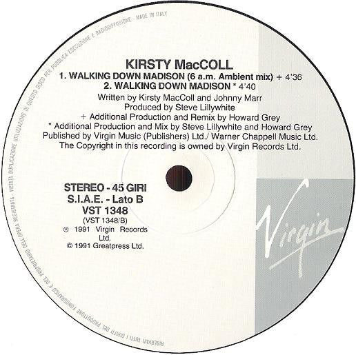 Kirsty MacColl : Walking Down Madison (12")