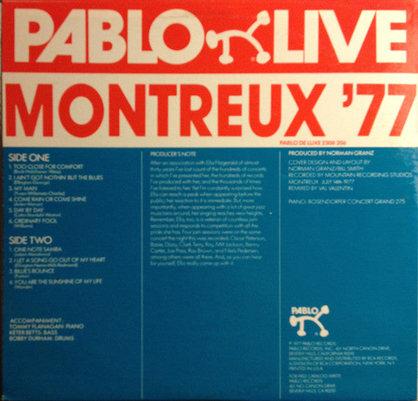 Ella Fitzgerald With Tommy Flanagan Trio : Montreux '77 (LP, Album)