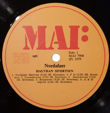 Halvdan Sivertsen : Nordaførr (LP, Album, Yel)