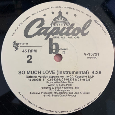 B Angie B : So Much Love (12", Single)